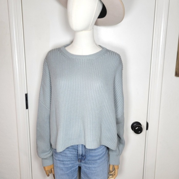 Modern Citizen Cable Knit Cotton Blend Ribbed Sweater Cropper Pullover Size XS/S - Picture 1 of 11